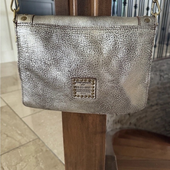 Campomaggi Teodorano Silver Metallic Leather Crossbody Shoulder Bag RARE HTF - Picture 3 of 16